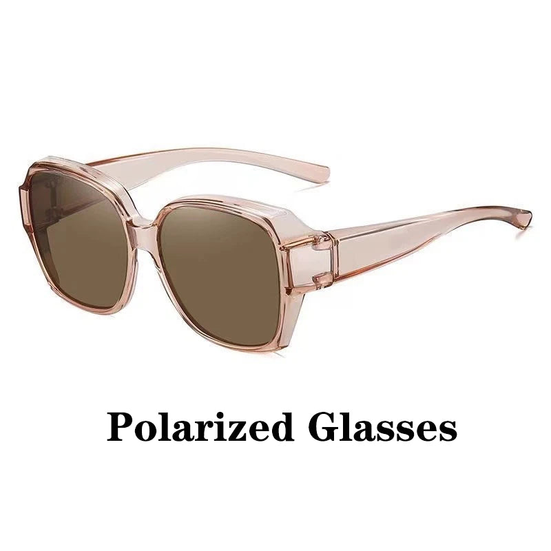 Lunettes de soleil polarisées rondes à la mode, couverture sur myopie, lunettes de Prescription portables pour hommes et femmes, Vintage, pour la pêche et la conduite