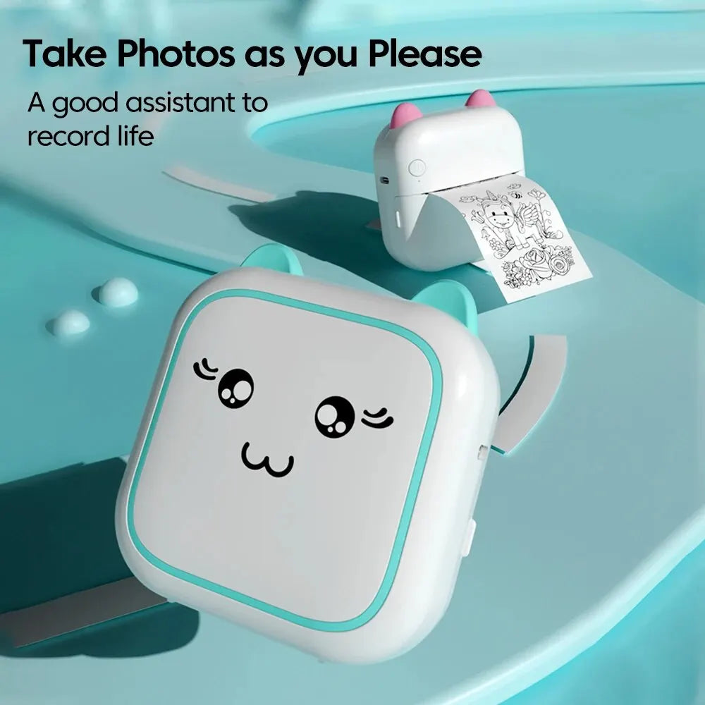 Mini imprimante thermique portable sans encre — autocollants, étiquettes, photo sans fil, compatible iOS et Android