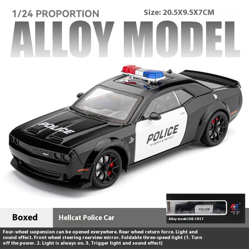 Modèle de muscle car américain 1:24 en alliage — son et lumière, cadeau d'anniversaire enfant