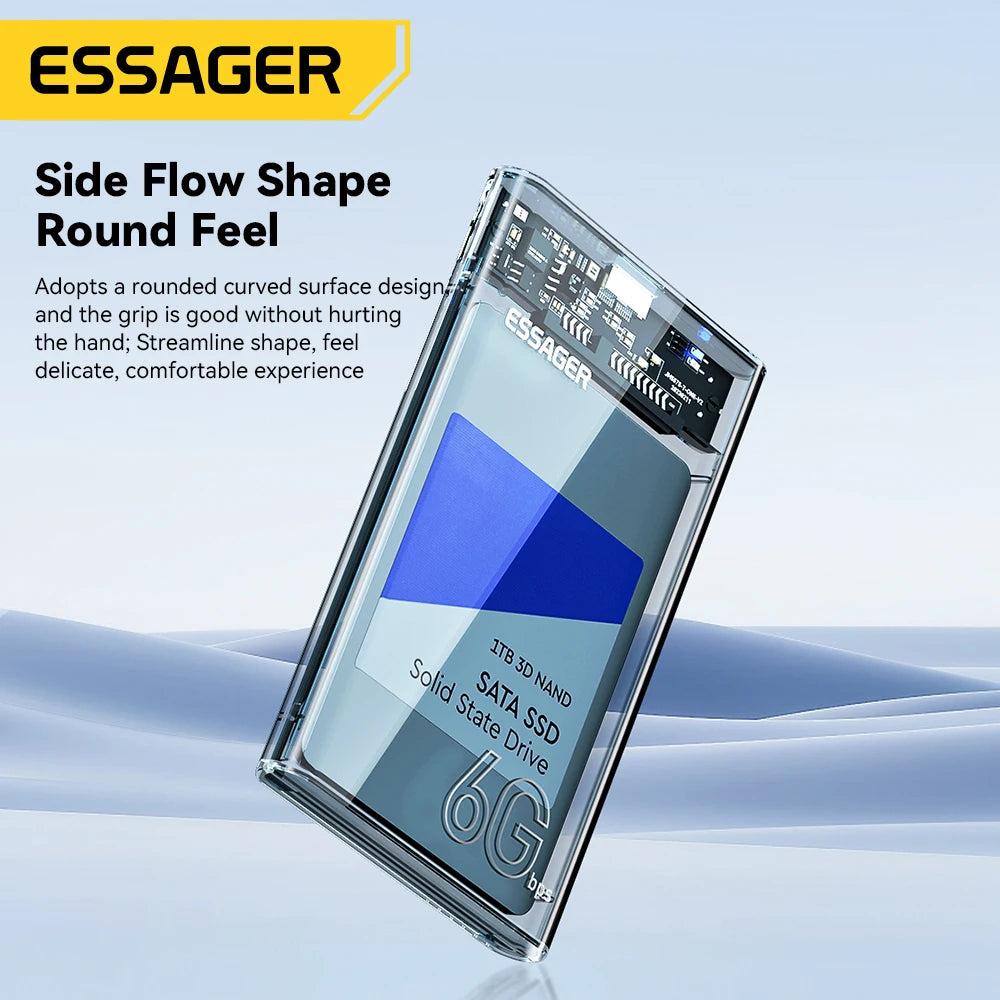 Essager 2.5 pouces SATA boîte USB 3.0 HDD boîtier étuis de disque dur mobiles pour SSD 2.5 pouces SATA boîtier de stockage boîtier de disque dur