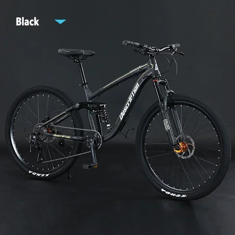 Bicicleta de montaña de 27,5 pulgadas, suspensión total, MTB de 9/10 velocidades, bicicleta de cross country, frenos de disco hidráulicos, absorción de impactos, descenso