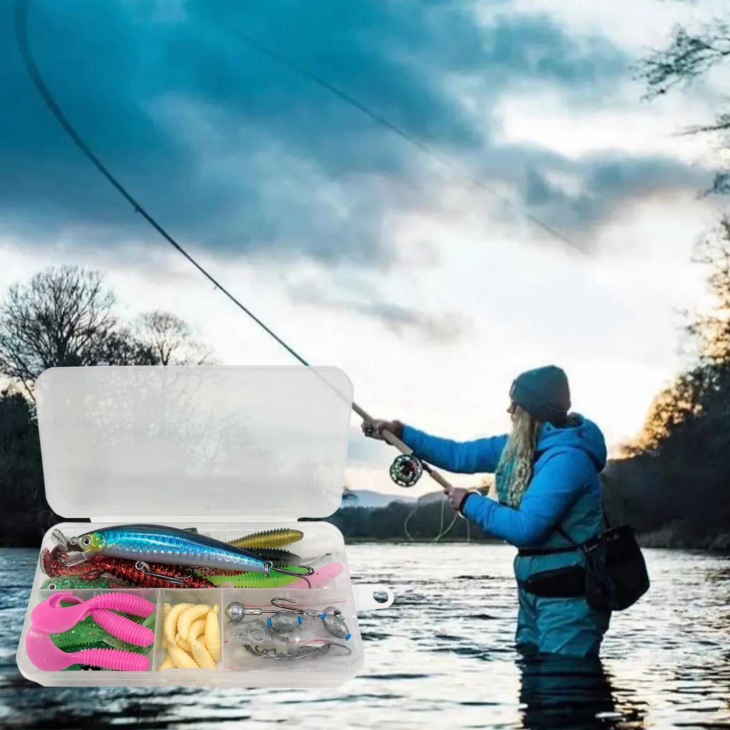 Kit de Leurres de Pêche 83/133/193/239/409 pièces pour Truite/Brochet/Perche - Ensemble Multicouches avec Équipement Pro et Boîte de Pêche Tactique