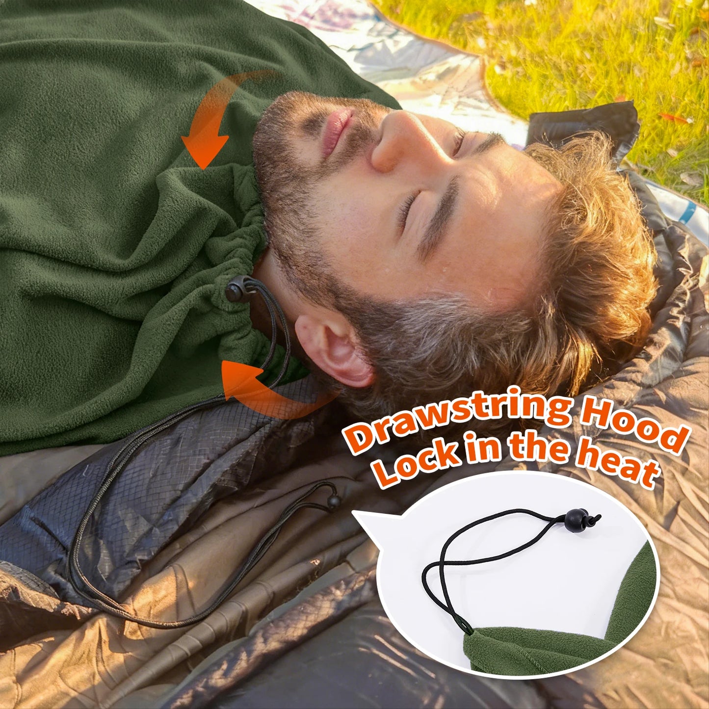 MAPLEAF Doublure de sac de couchage en polaire légère pour l'hiver, drap de sac de couchage, drap de voyage et de camping, doublure de couverture de camping