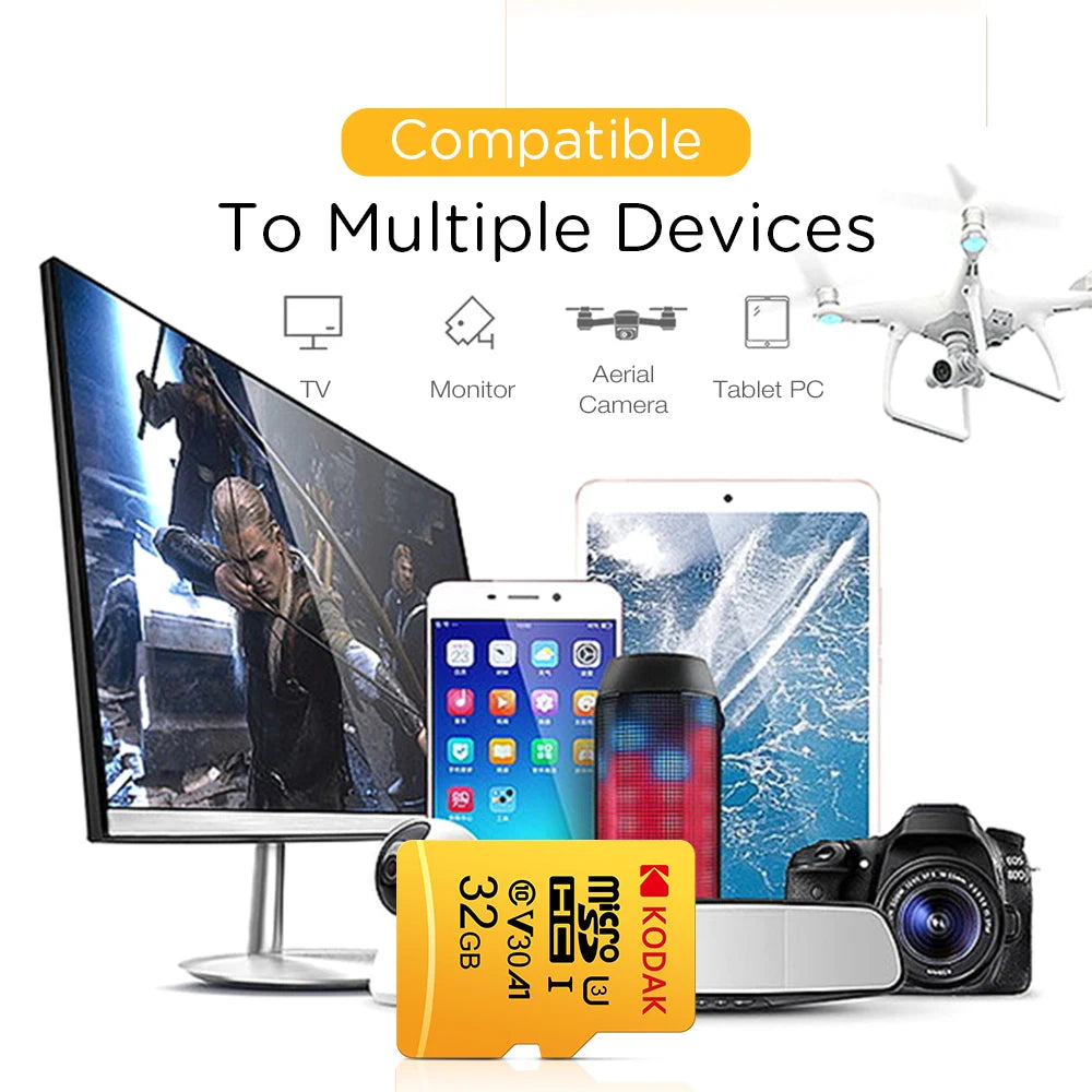 Original Kodak U3 A1 V30 MicroSD 128GB 32GB 64GB 256GB classe 10 cartes 32 64 128 256GB carte mémoire de téléphone vidéo