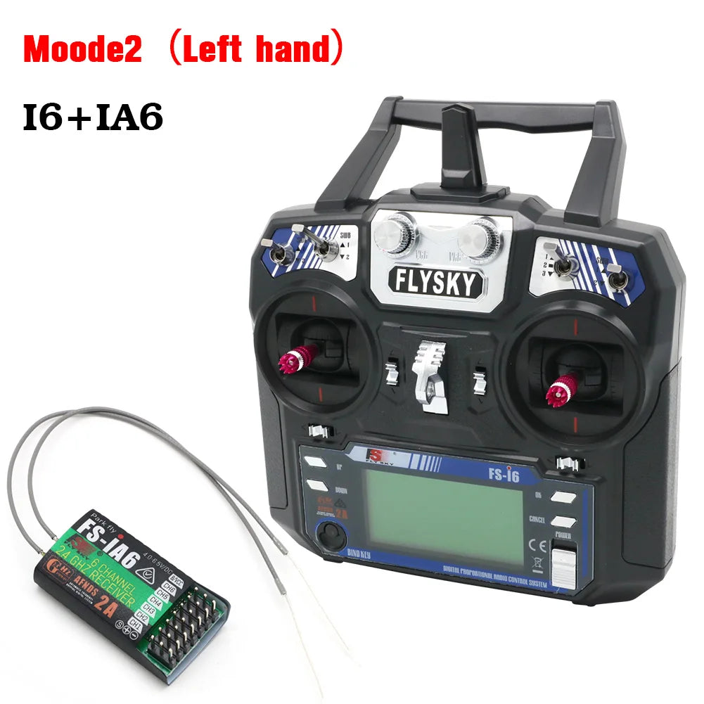 Transmisor FLYSKY FS-i6 I6 2.4G 6CH Control Remoto de Radio con Receptor iA6 iA6B X6B A8S R6B iA10B FS2A para Avión RC Drone