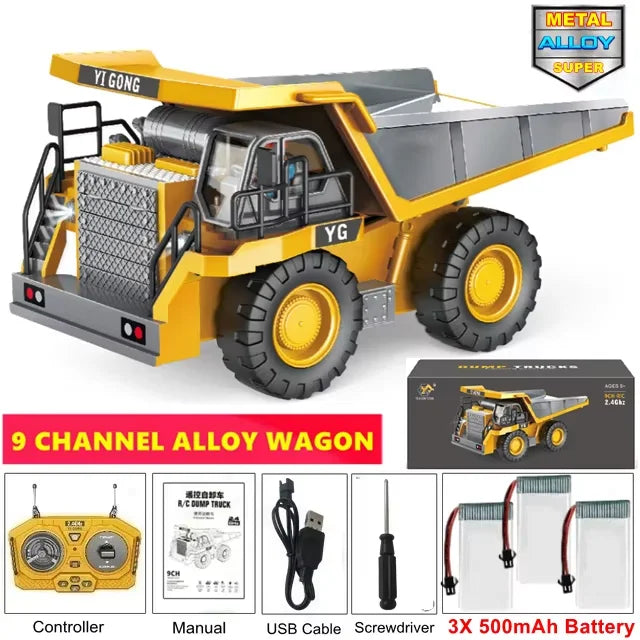 Pelle télécommandée 4WD, camion à benne basculante en alliage 4x4, Bulldozer, modèle Radio, voiture RC, véhicule de Construction, jouet, cadeaux pour enfants