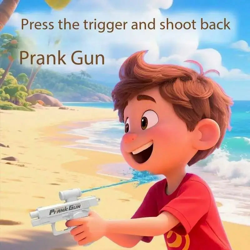Pistolet à eau inverse Double face drôle-jouet de farces d'été, Mini pulvérisateur d'eau tactique pour enfants et adultes, combat aquatique de piscine et de plage