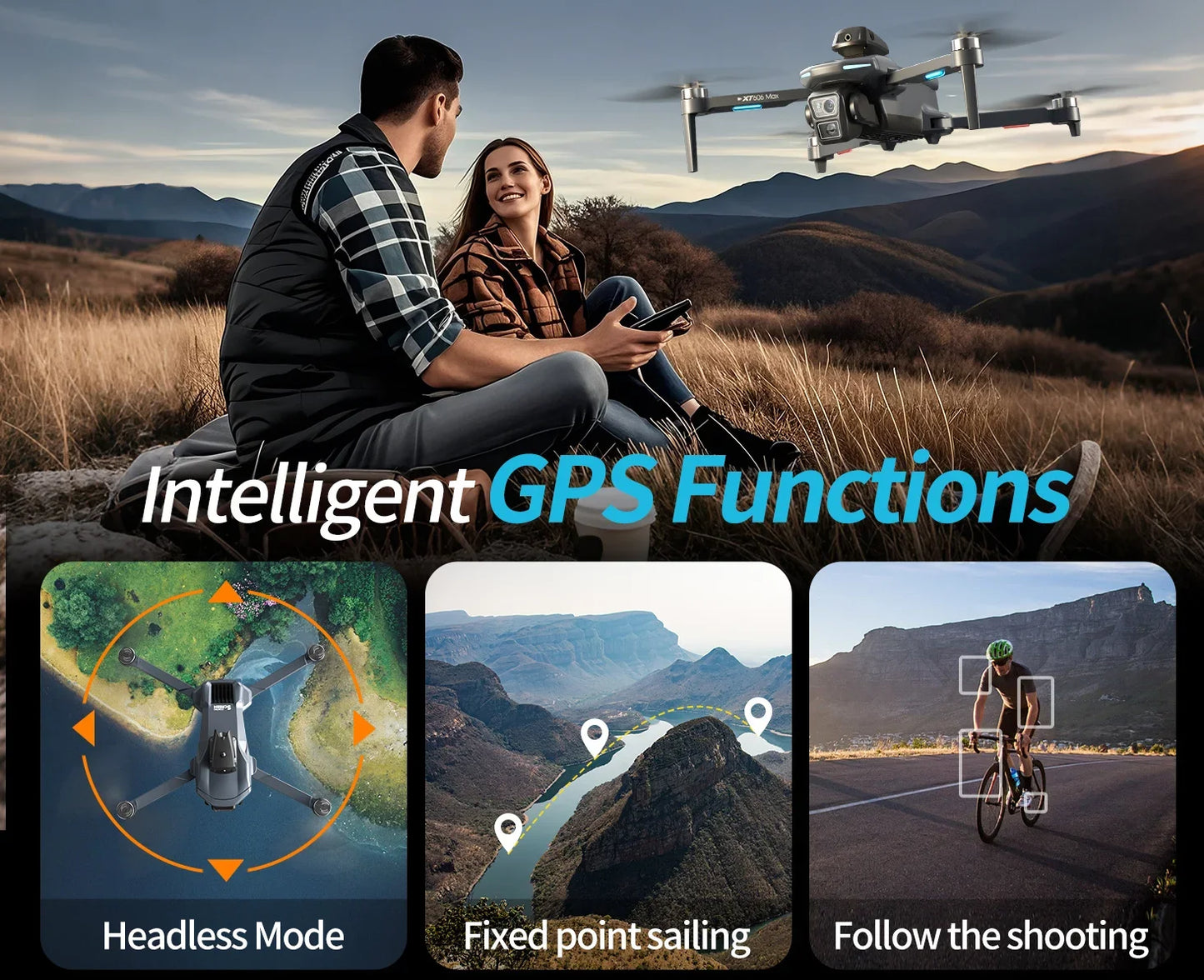Dron GPS Lenovo NEW XT606 8K HD profesional con doble cámara, WIFI 5G FPV, evitación de obstáculos, cuadricóptero RC sin escobillas, juguete dron