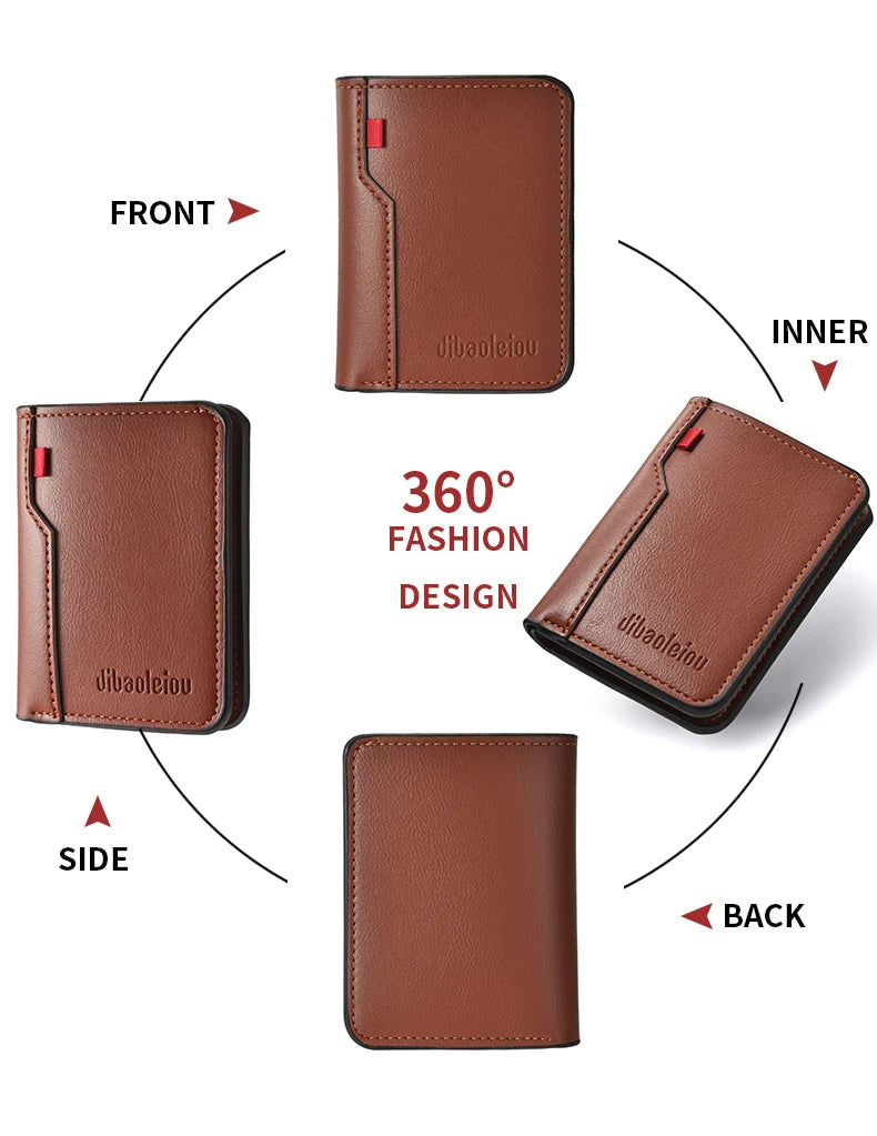 Mini portefeuille Ultra-fin en cuir PU souple pour hommes, 1 pièce, porte-cartes de crédit, court et Vertical, de haute qualité