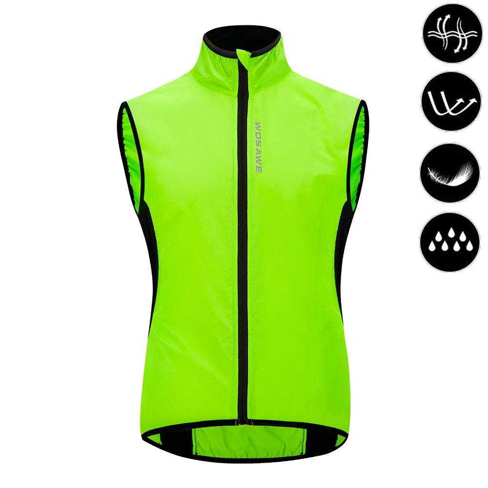 Gilets de cyclisme nuit sécurité pour hommes — sans manches, sport, VTT, vêtements vélo route