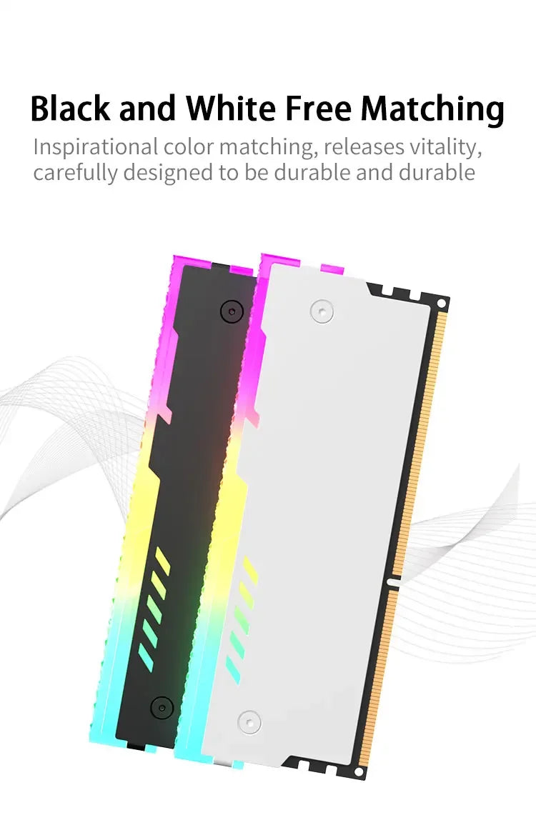 Dissipateur thermique de mémoire PC RM-1 gilet de refroidissement RAM 5V-3PIN ARGB RAM dissipateur thermique Aura Sync pour ordinateur de bureau mémoire DDR3 DDR4 DDR5 DDR2