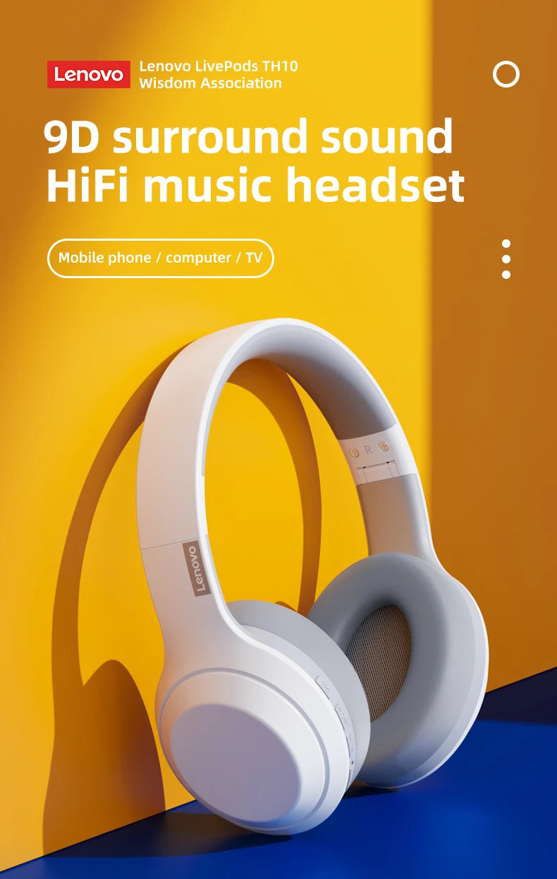 Auriculares estéreo Bluetooth Lenovo Thinkplus TH10 TWS Auriculares de música con micrófono para móvil iPhone Samsung Android iOS
