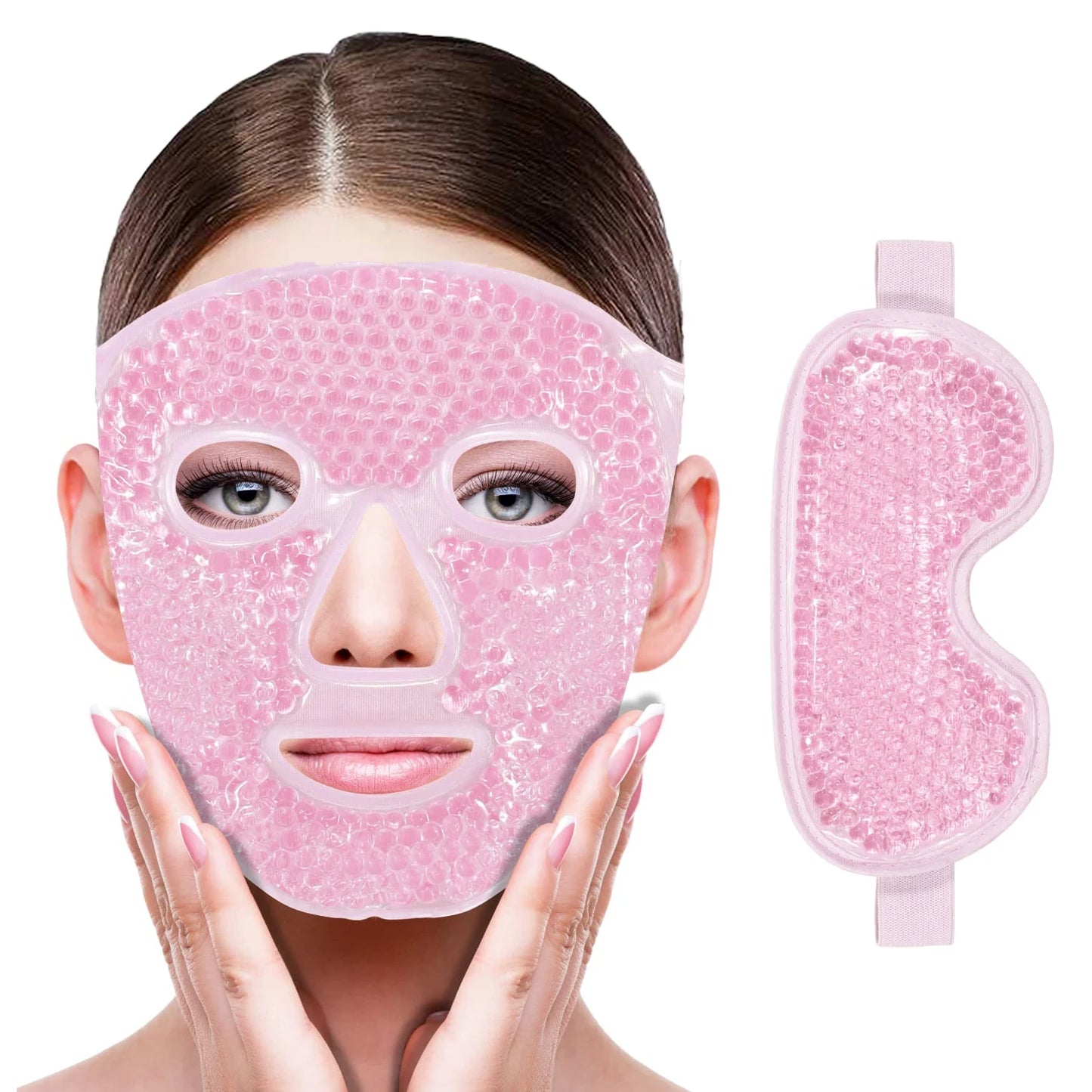 Ice cooling gel face mask eye mask hot and cold facial mask gel beads cold face eye mask ice pack, compress sleep FaceSPA