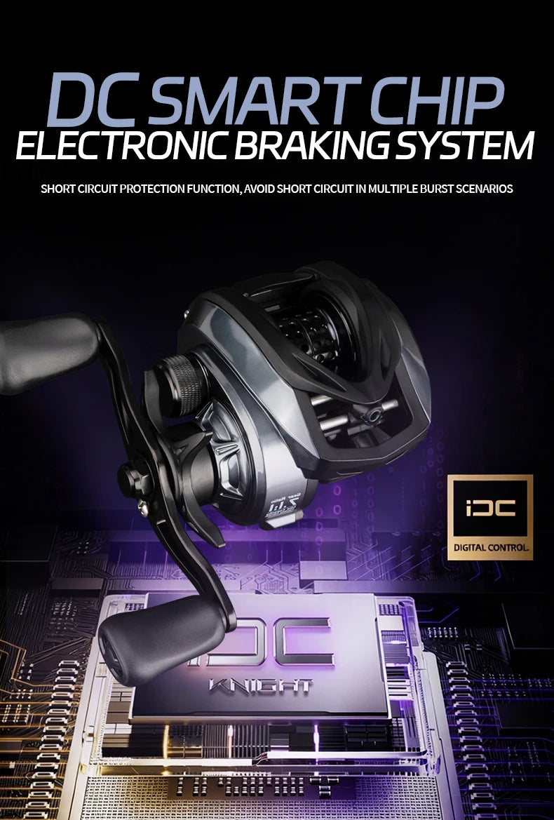DEUKIO nouvelles roues de pêche à courant continu moulinets de Baitcasting électriques à la carpe 6 + 1BB 7.1:1 rapport de vitesse moulinets de coulée d'eau salée