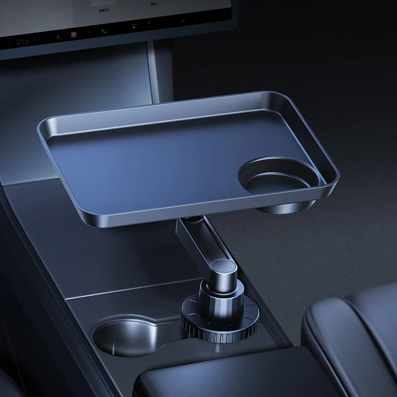 Tablette de table pivotante pour porte-gobelet de voiture Eary, plateau de repas pour siège avant/arrière, support pour manger, boire et sauces, idéal pour les voyages en voiture