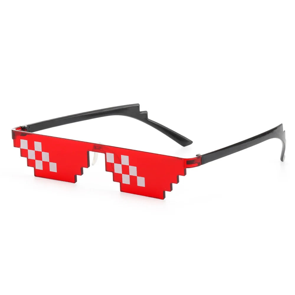 Lunettes de soleil mosaïque pixel rétro — gamer, robot, cosplay, anniversaire, nouveau design