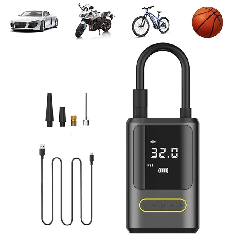Compresseur d'air électrique sans fil pour voiture, pompe de gonflage pour moto, vélo, bateau, auto