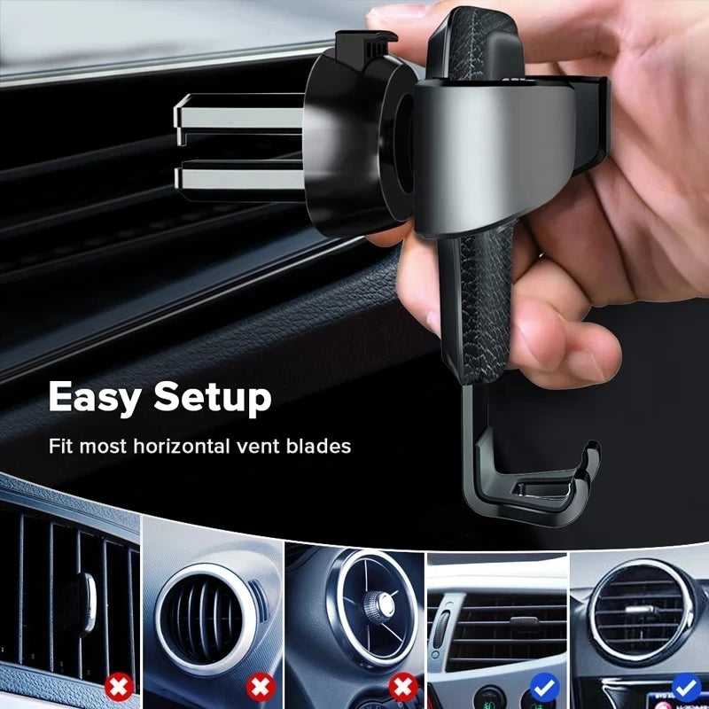 New Gravity Car Phone Mount, Vent Clip, Mobile Cell Holder, GPS Stand for Smartphone, iPhone Mobile Phone