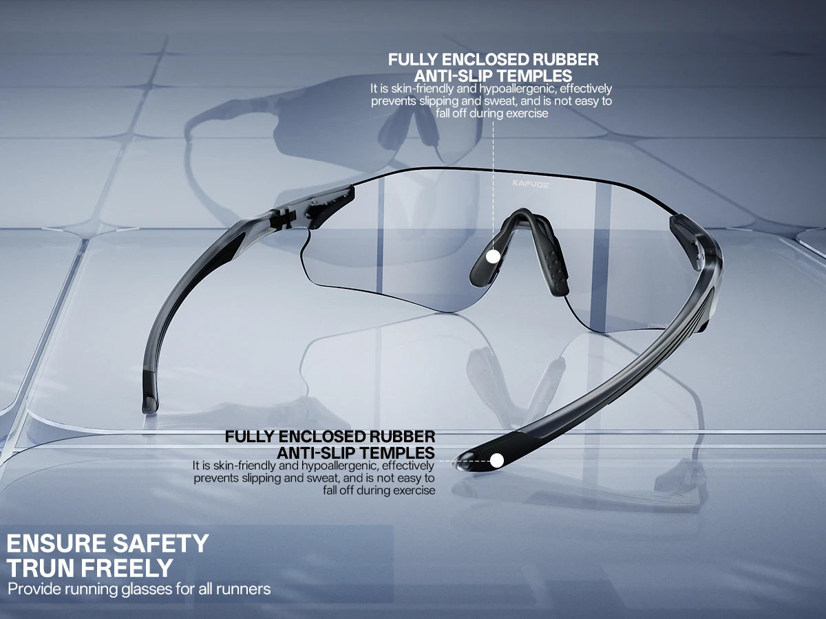 Lunettes de cyclisme et de course photochromiques Kapvoe, pour hommes et femmes, lunettes de soleil pour vélo de route, protection UV400, lunettes de sport pour la conduite