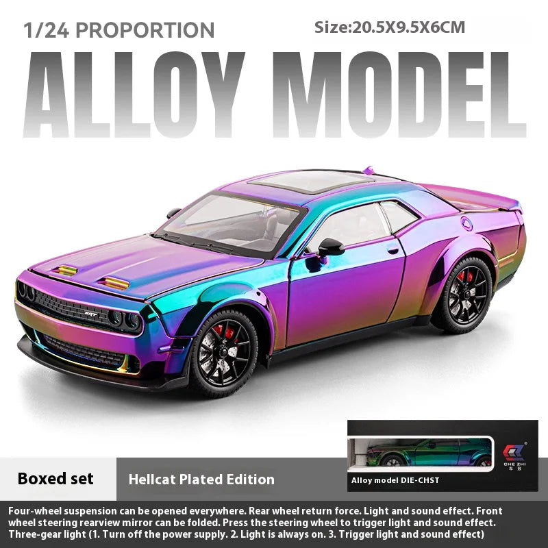 Modèle de muscle car américain 1:24 en alliage — son et lumière, cadeau d'anniversaire enfant