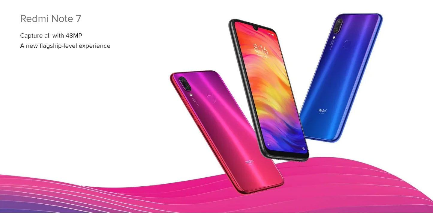 Xiaomi Redmi Note 7 PRO Smartphone d'origine 6GB 128GB Snapdragon 660AIE téléphone portable Android 48.0MP + 5.0MP caméra arrière téléphone portable