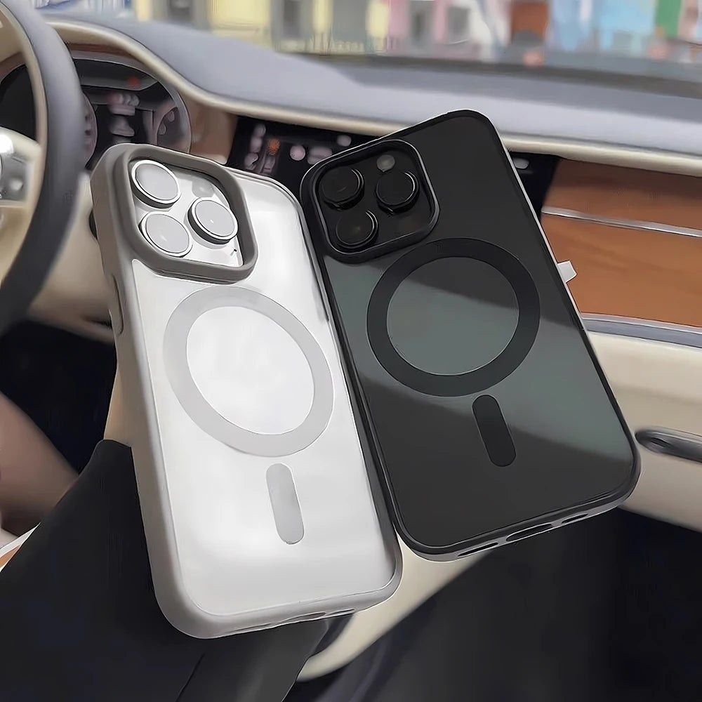 Coque de téléphone antichoc magnétique transparente — compatible smartphones, protection intégrale