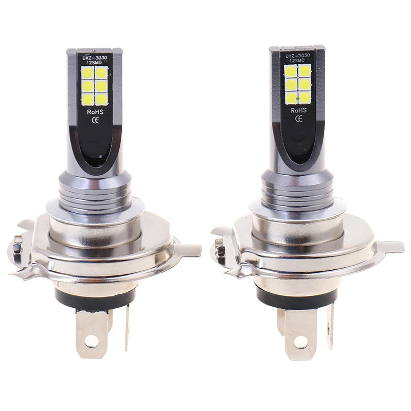 2X H4 200W 12000LM LED luces antiniebla para coche, bombillas de repuesto para faros delanteros automáticos de luz de cruce y carretera
