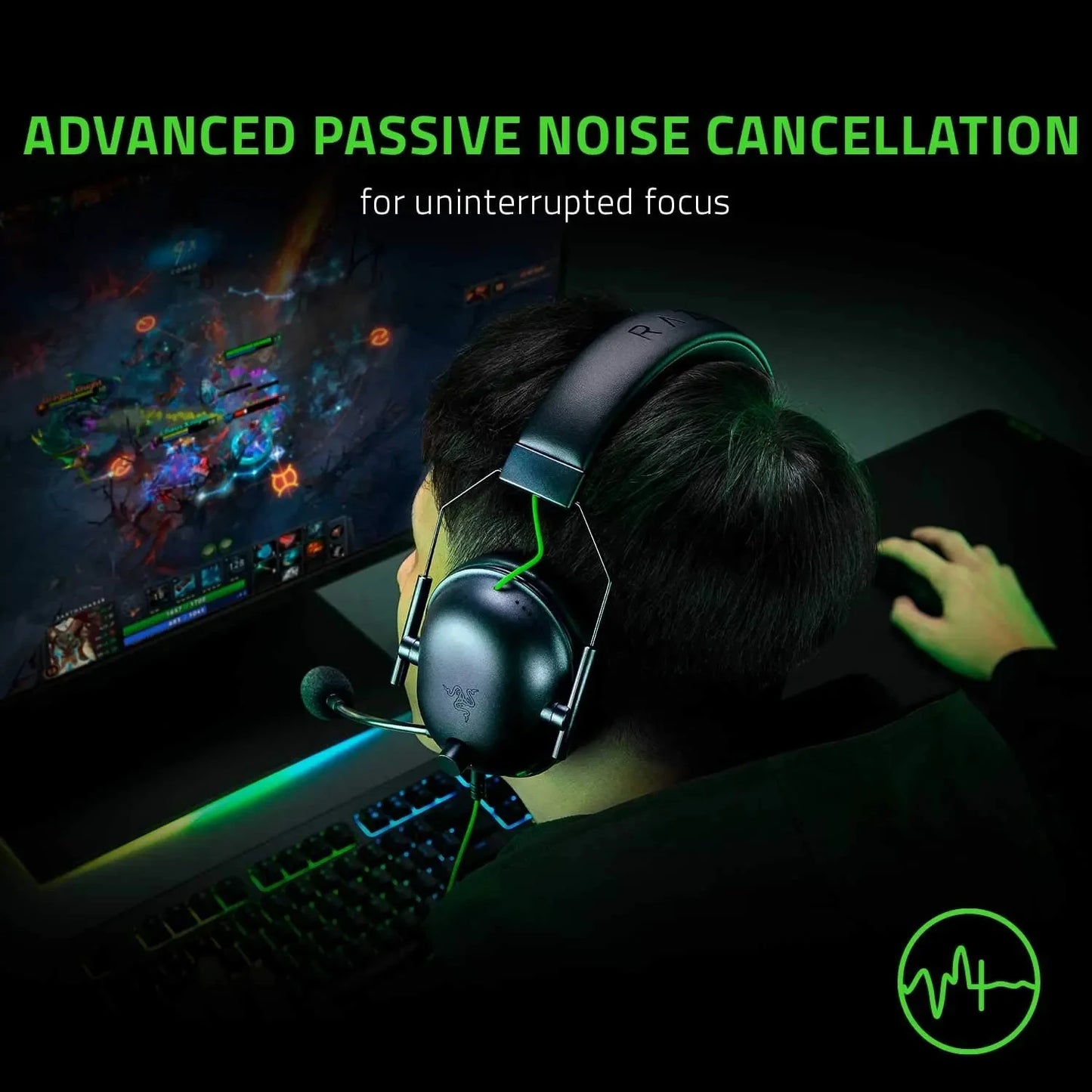 Auriculares con cable para Esports Razer BlackShark V2 X nuevos, cancelación pasiva avanzada de ruido, sonido envolvente 7.1, micrófono cardioide HyperClear