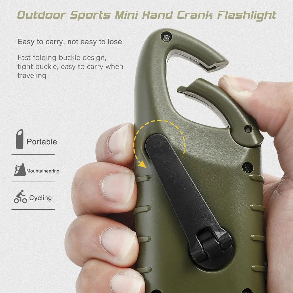 Lampe de poche LED à manivelle, équipement de survie Rechargeable à énergie solaire, torche de charge auto-alimentée, Dynamo pour pêche, bateau, randonnée