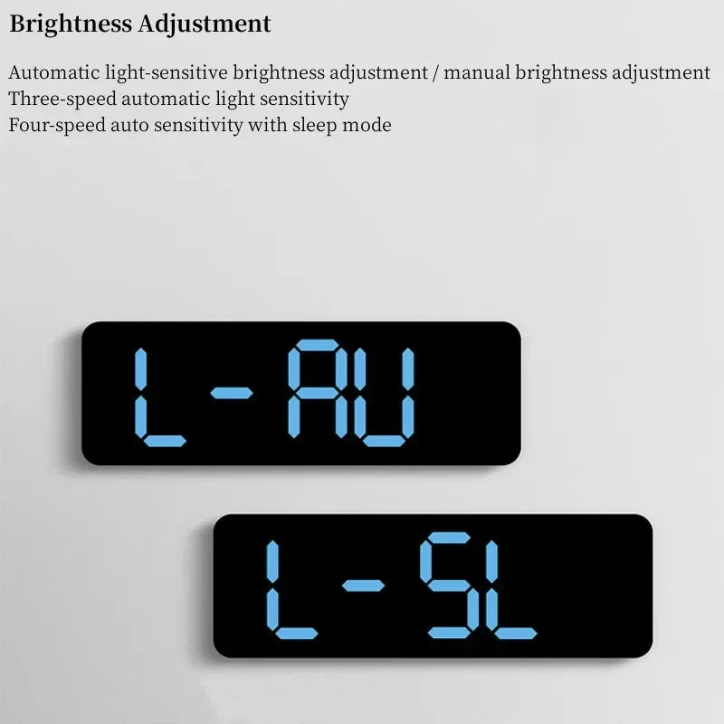 Grande horloge murale numérique de 9 pouces, alimentée par USB, température et humidité, variateur automatique, horloge de Table DST, réveil électronique LED 12/24H
