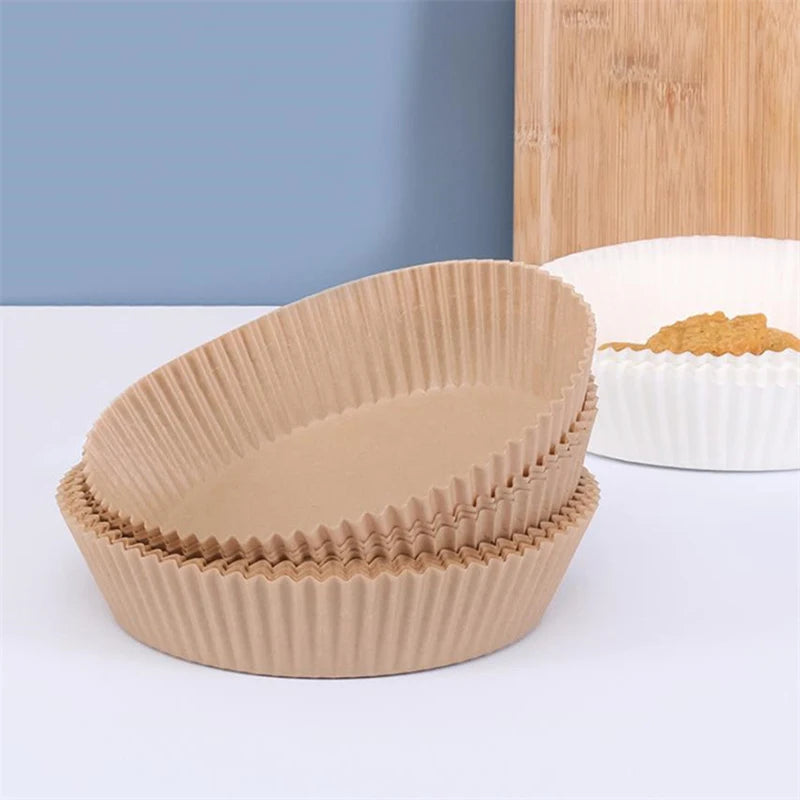 Papier antiadhésif pour friteuse à air et poulet, papiers de cuisson ronds, doublures en papier, accessoires de cuisine, 50 pièces, 100 pièces