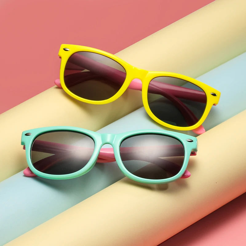 RUISIMO Gafas de sol polarizadas TR90 para niños y niñas, gafas de sol de silicona, gafas de seguridad, regalo para niños, bebés, gafas UV400