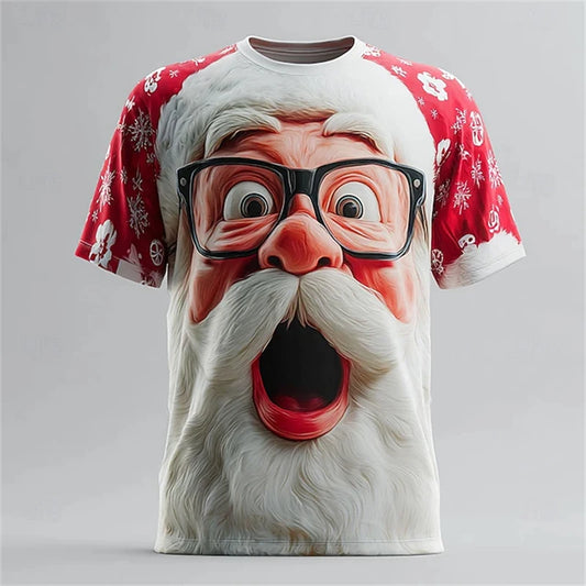 T-shirts de noël pour hommes, T-shirt imprimé en 3D, offre spéciale, partie de noël, vacances, manches courtes, mode masculine, vêtements amusants du père noël, 2026