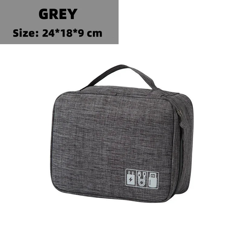 Bolsa de almacenamiento digital electrónica de viaje, multifuncional de gran capacidad para auriculares, funda protectora para cable de datos, bolsa a prueba de polvo de viaje Elec