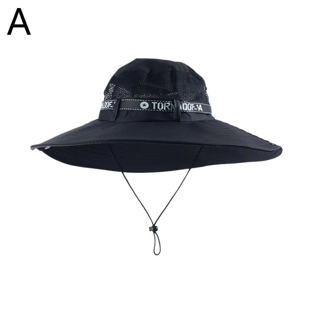 Grand chapeau de soleil d'été pour hommes et femmes, casquette de pêche respirante, Protection contre les UV, chapeau de pêcheur en maille, randonnée en plein air, casquette de plage