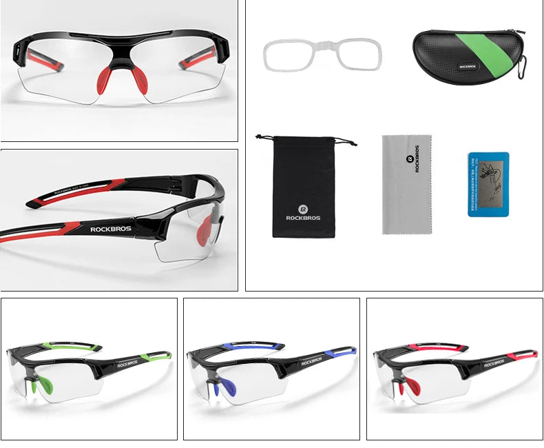 Lunettes de cyclisme photochromiques — vélo, sport extérieur, décoloration, VTT, route