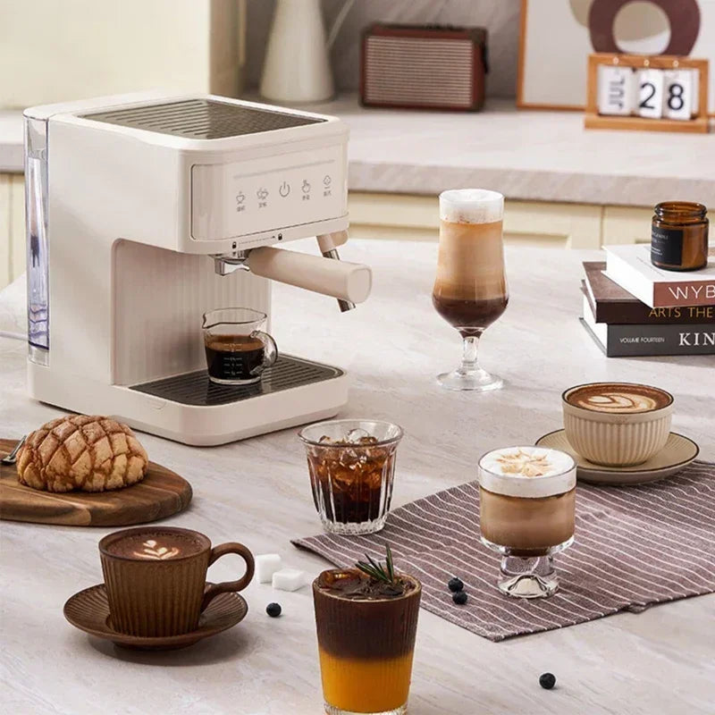 Cafetera espresso eléctrica profesional, cafetera italiana, semiautomática, capuchino, espumador de leche, 20 bares