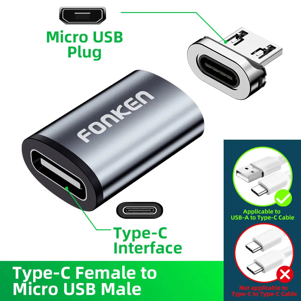 Conector de cable magnético, adaptador de cable para teléfono móvil Micro USB, punta magnética, cargador magnético, enchufe tipo C, adaptador para Huawei Android