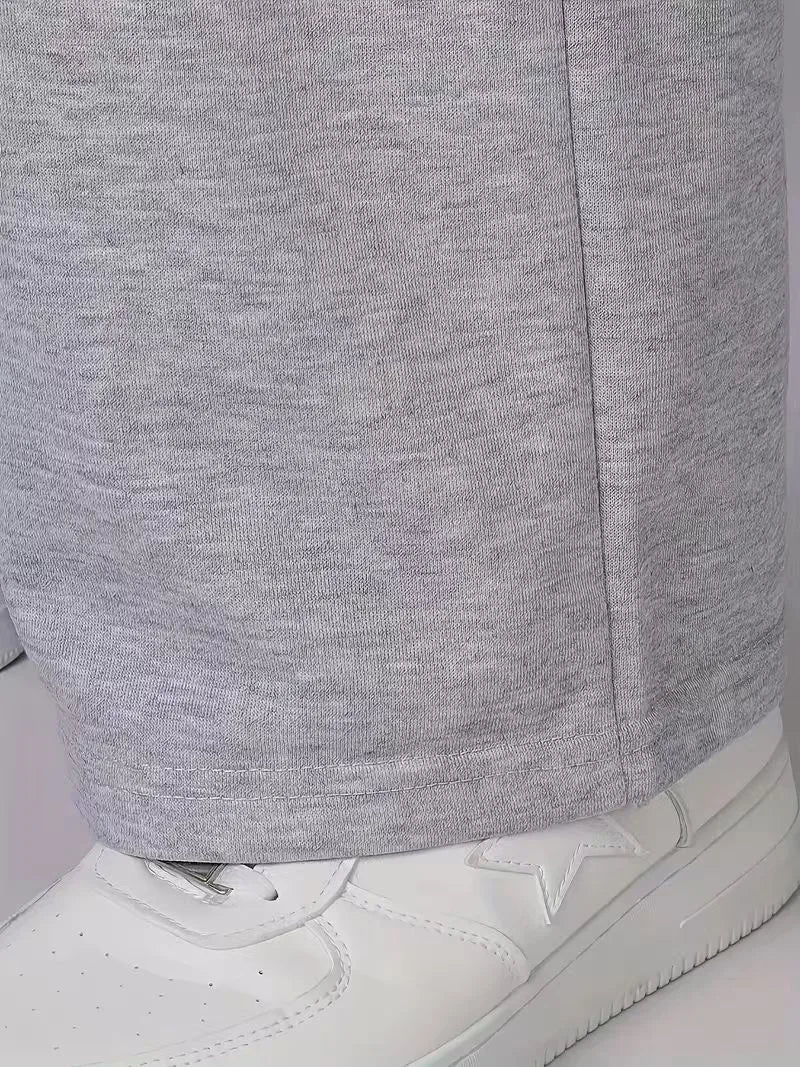 Men's Comfortable Straight Leg Sweatpants, Y2K Retro Style, Loose Fit, Hip Hop Joggers, Casual Pants with Large Pockets