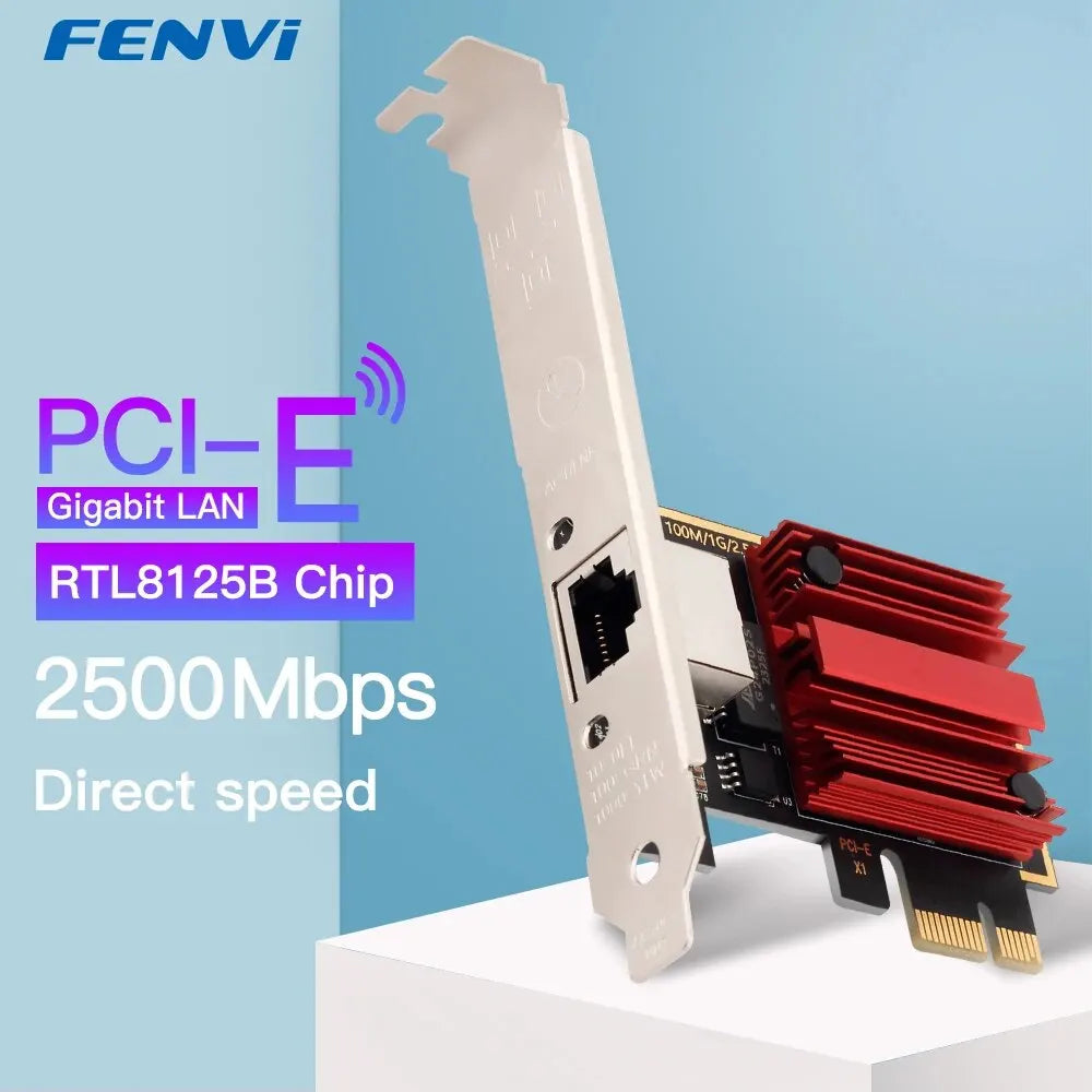 FENVI-Carte réseau 2.5G PCI-E vers RJ45, puce RTL8125B, 100/1000Mbps, 2.5Gbps, adaptateur de contrôleur LAN filaire Ethernet pour Win7/8/10/11
