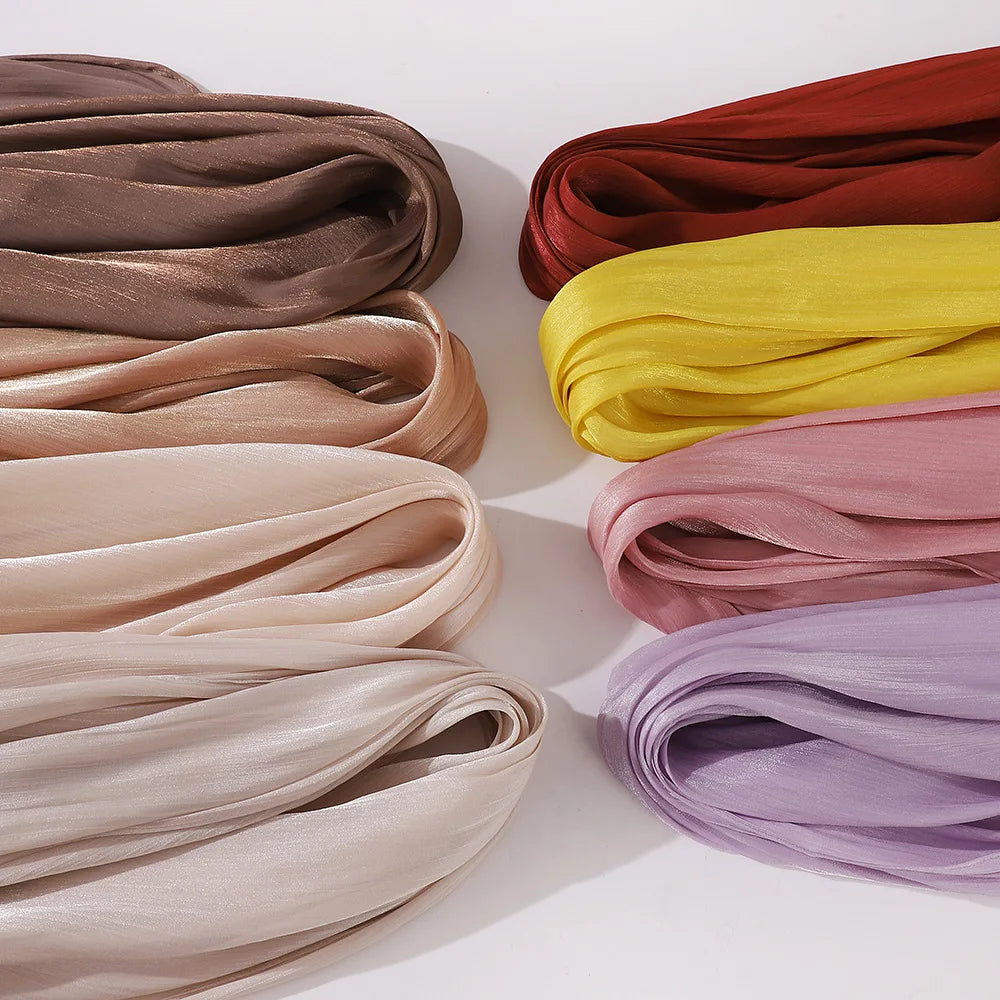 Hijabs en mousseline de soie de qualité supérieure pour femmes, voile turban doux et long, écharpes musulmanes, châles Hijab, couvre-chef Islam, accessoires Ramadan