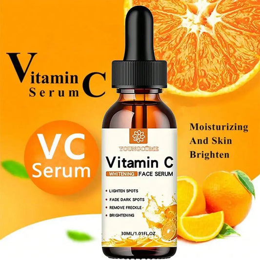 La esencia facial de vitamina C contiene ácido hialurónico, quita manchas oscuras, reparador, hidratante, esencia antienvejecimiento, cuidado facial de la piel 30ml