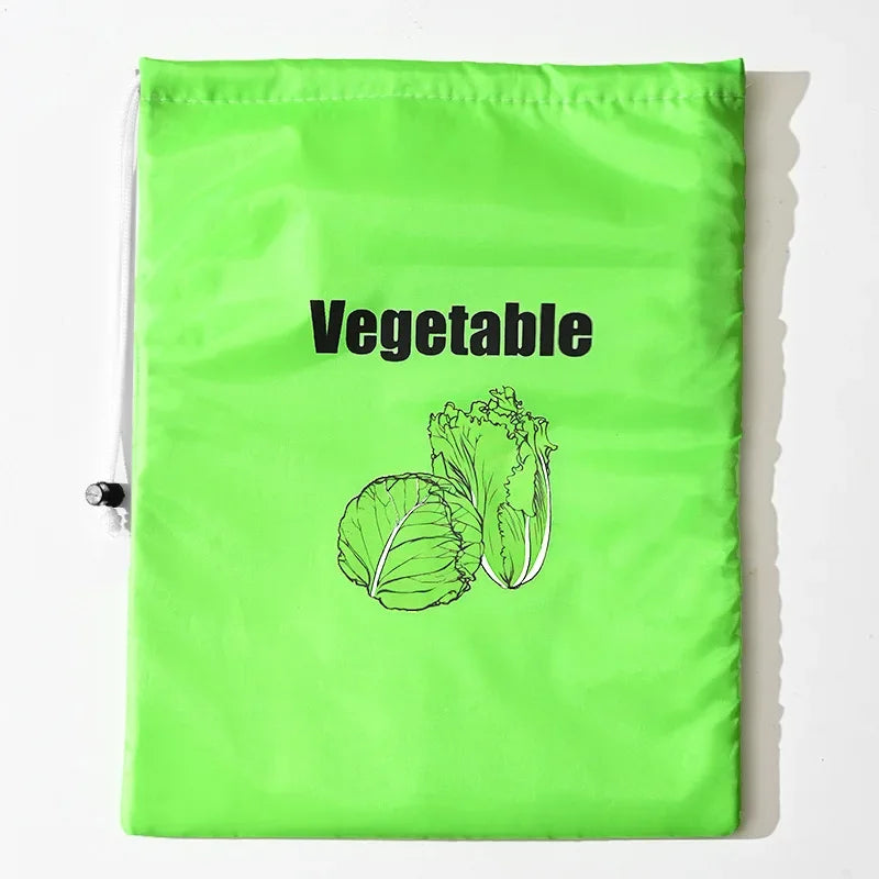 Bouche Conservation Isotherme Réutilisable — Bananes Laitues Légumes Fermeture Cordon