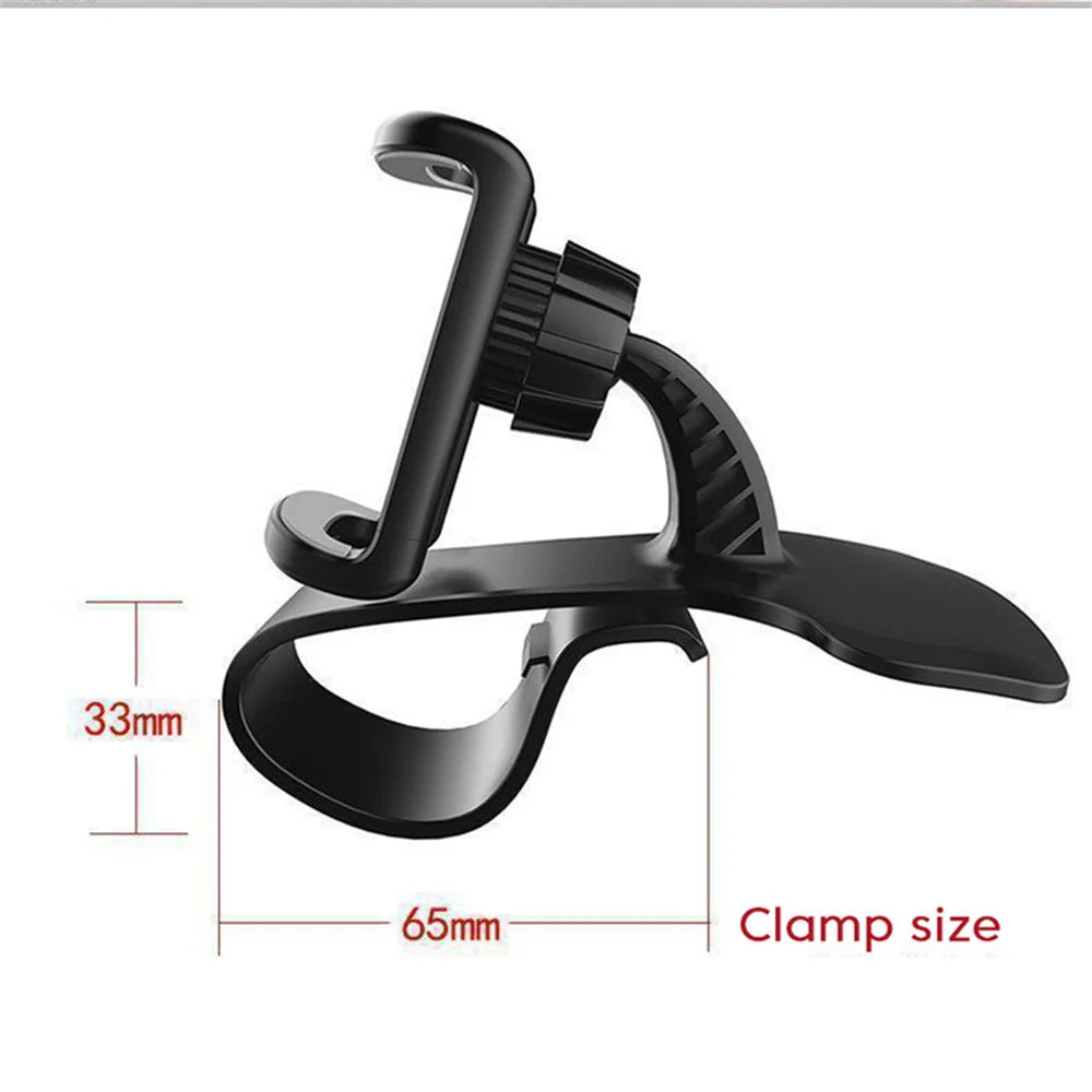 Universal Car Phone Holder, Clip Car Dashboard GPS Mount 360° Rotating In-Car Phone GPS Holder for iPhone Xiaomi