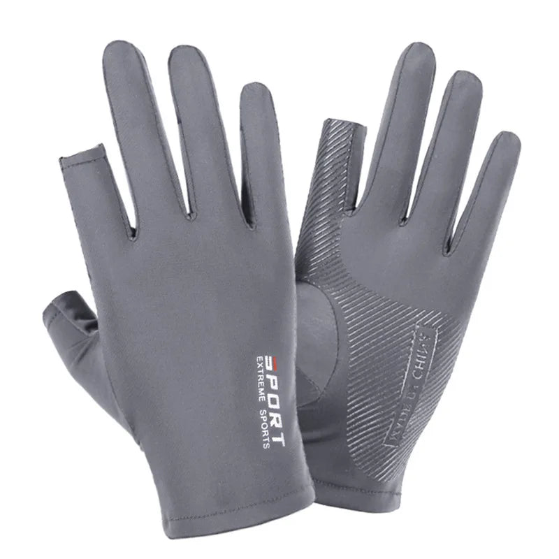 Gants de pêche pour Sport de plein air, 1 paire, écran tactile, équipement de protection fin Anti Uv, gants de course pour moto, antidérapants sur glace, respirants