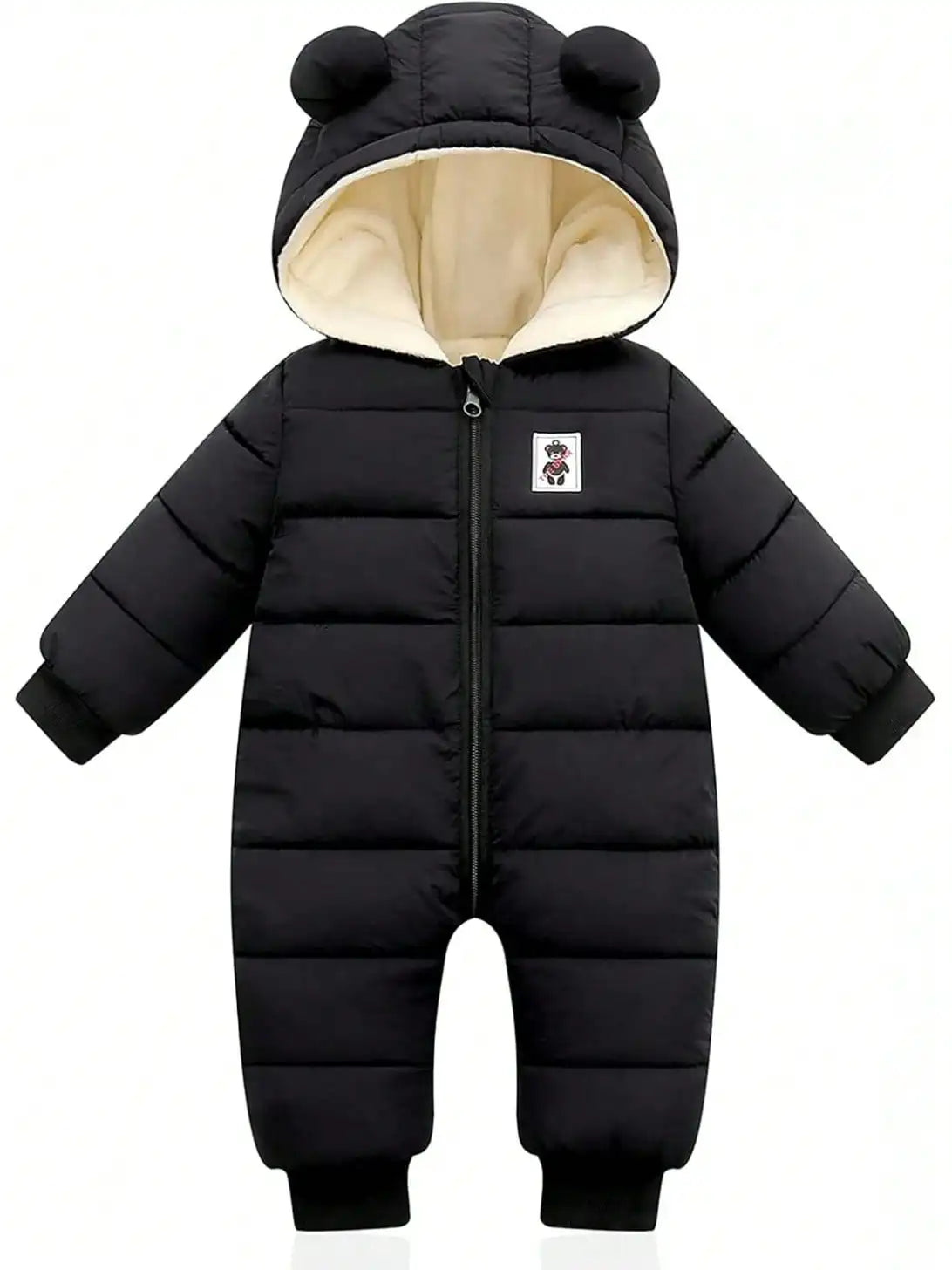 Ropa de bebé, lindo mono de nieve para recién nacido, niño y niña, abrigos de invierno con capucha, mono con cremallera