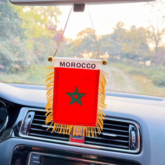 10x14 cm Car Window Decoration Polyester Algeria/Morocco Pennant Hanging Moroccan Mini Pennant Flags