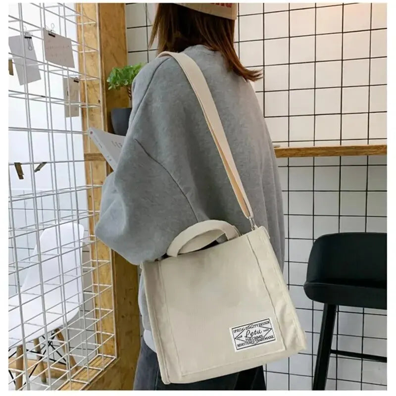 Sac Bandoulière Velours Côtelé Femme — Simple Grande Capacité Petit Carré