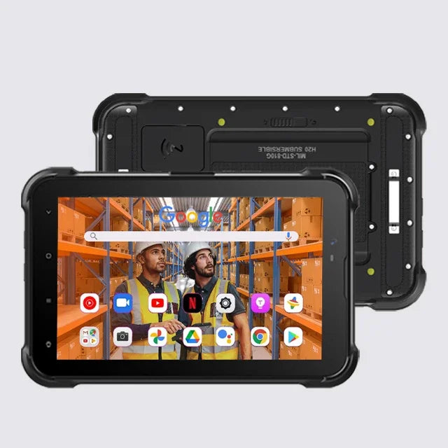 Tableta robusta 4G con Android 12, OEM, de 8 pulgadas, 1000 NITS, IP67, PC con NFC, escáner de código de barras 2D y batería grande de 8000 mAh