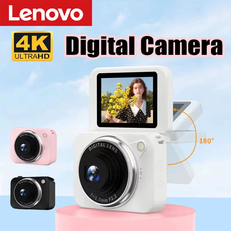 Caméra 4K HD 180° CCD portable compacte — vlog, selfie, idéale pour étudiants, cadeau
